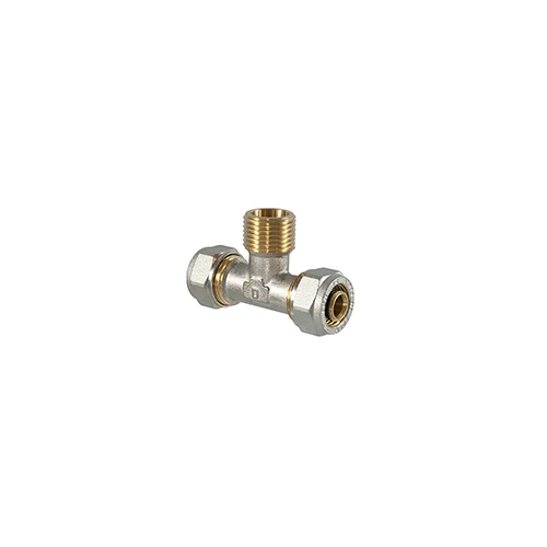 Raccordo tee maschio a compressione per multistrato 20 x 1/2 x 20
