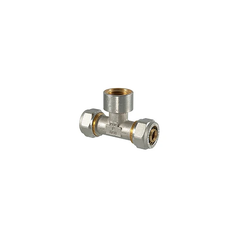 Raccordo tee femmina a compressione per multistrato 20 x 3/4 x 20
