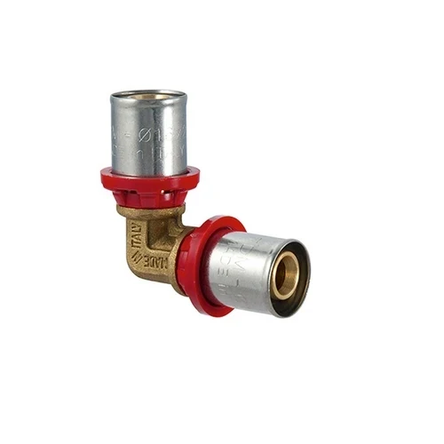 Raccordo curvo doppio a pressare per multistrato diam. 50 x 50