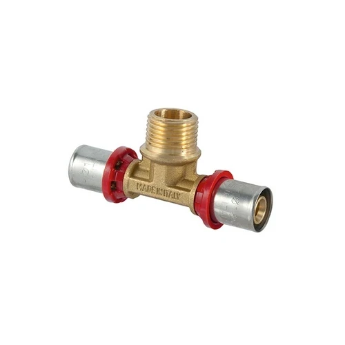 Raccordo tee maschio a pressare per multistrato 1/2 x 16