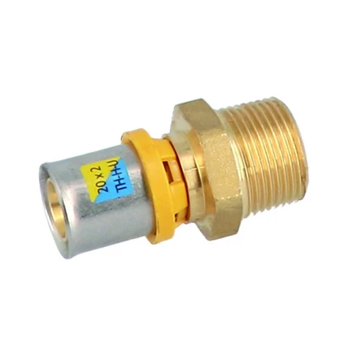 Raccordo diritto maschio a pressare per multistrato 1/2 x 16