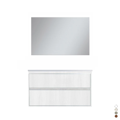 Mobile bagno sospeso completo elegance l. 100 cm grigio corda