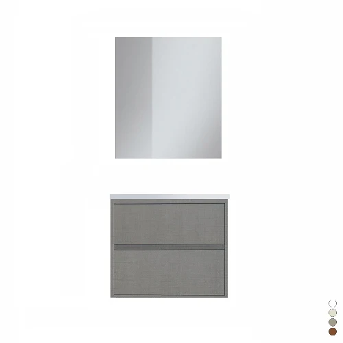 Mobile bagno sospeso completo elegance l. 70 cm bianco opaco
