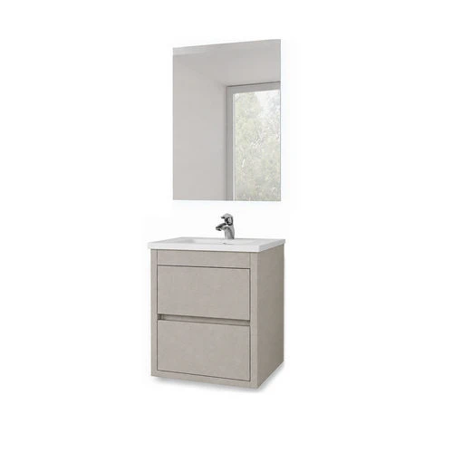 Mobile bagno sospeso completo elegance l.50 cm noce