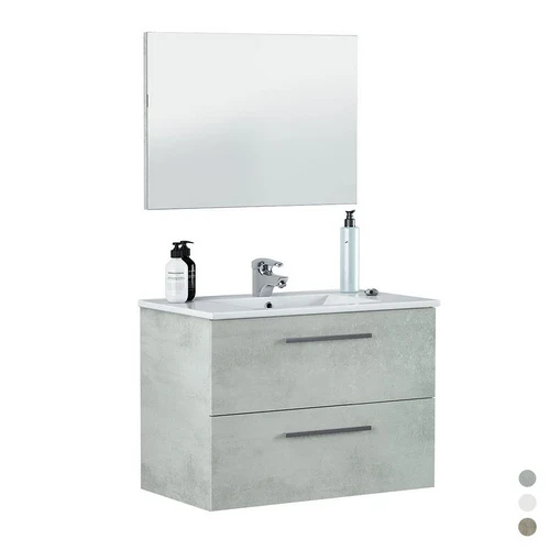 Mobile bagno sospeso aruba da montare cm 57 x 80 x 45 bianco laccato