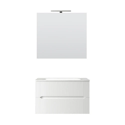 Mobile bagno sospeso linea stick cannettato da 70 cm noce gold