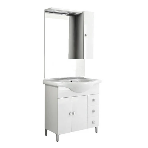 Mobile bagno completo agata bianco lucido l. 85 cm