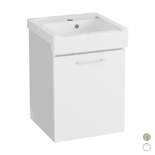 Mobile lavatoio sospeso con lavabo in ceramica 1 anta bianco classico lxp 50x50 cm