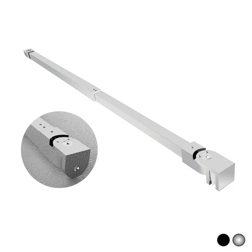 Braccio per walk in quadro telescopico 2 teste snodabili cm 70-100 argento lucido
