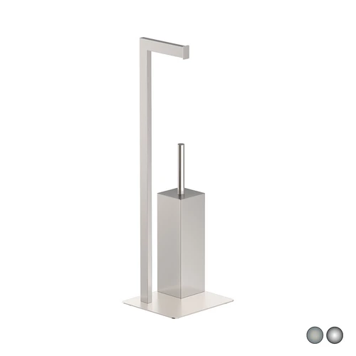 Piantana porta scopino zeus spazzolato cm 20 x h. 64 x 18
