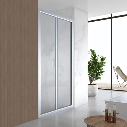 Porta doccia a libro in cristallo linea essential cm76-80 ap.45 p.ar.lu. v.tras