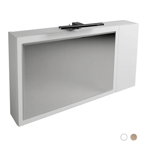 Specchio contenitore orizzontale bianco lxhxp 90x50x15 cm