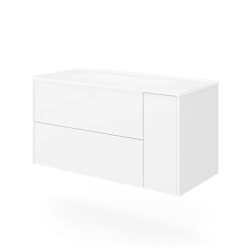Base sospesa mobile bagno con lavabo mod. trio cm 81x46 tabacco