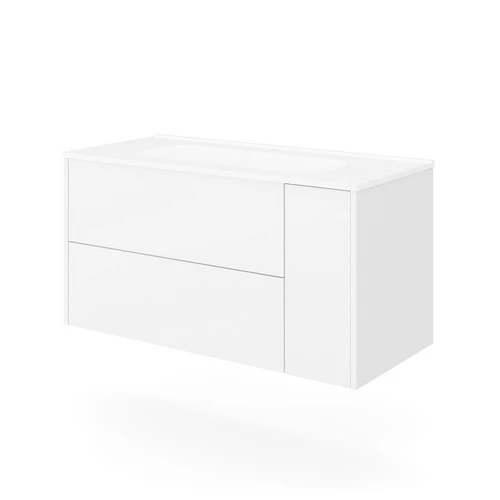 Base sospesa mobile bagno con lavabo mod. trio cm 81x46 bianco opaco
