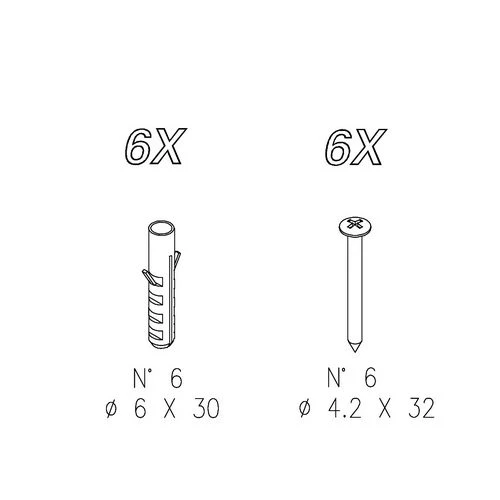Kit viti e tasselli per box doccia hexa -