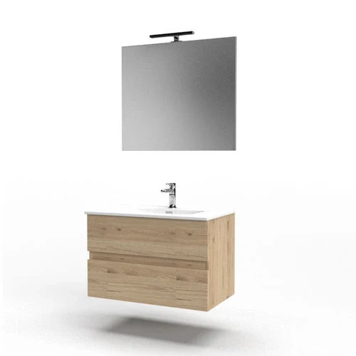 Mobile bagno sospeso mod. stile l. 80 cm quercia/rovere naturale