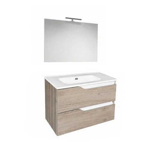 Mobile bagno sospeso mod. praga l. 80 cm bianco lucido bianco lucido