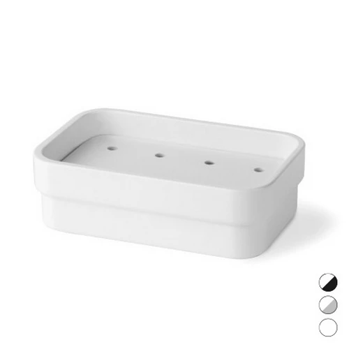 Portasapone in melammina saeta bianco mm 130x85x60