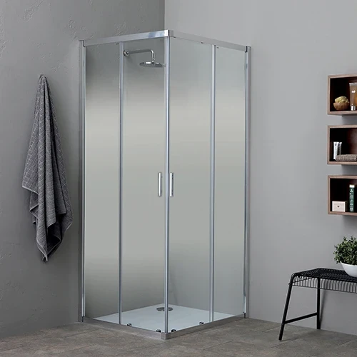 Lato singolo porta doccia scorrevole fast plus cristallo cm 87-89 profilo cro/vetr. trasp