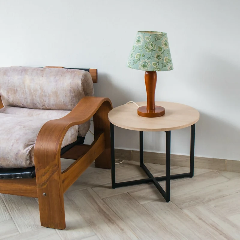 Mesa Auxiliar Circular Praga en Hieroo y Melamina