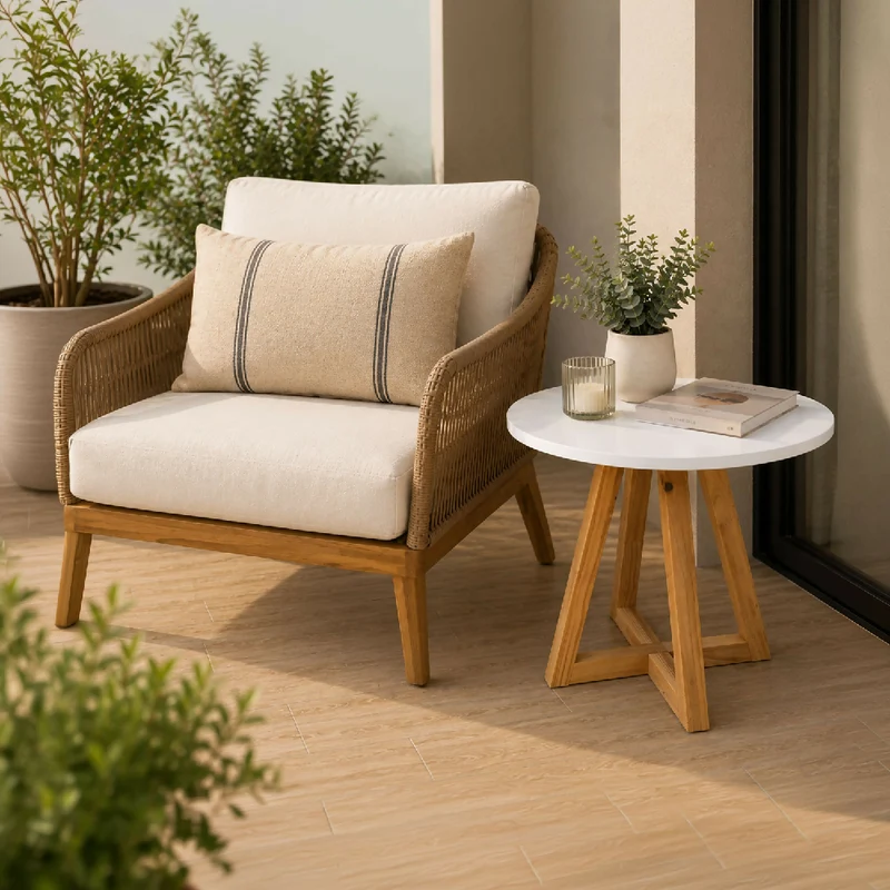 Mesa Auxiliar Cotton, Blanca