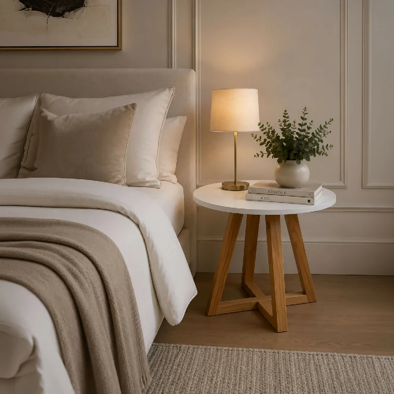 Mesa Auxiliar Cotton, Blanca