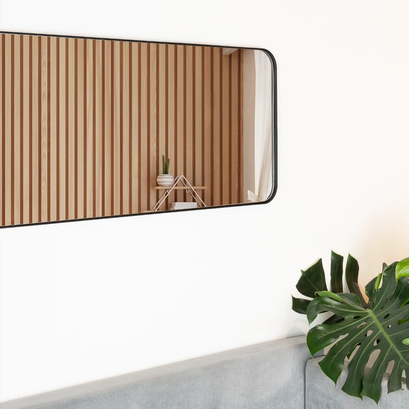 Espejo Loky Rectangular, Negro