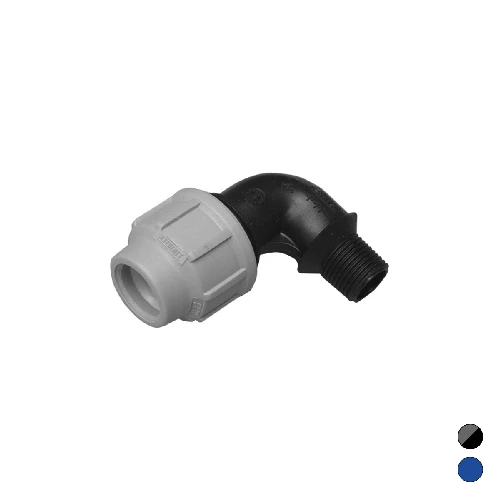 Gomito a 90 c/derivazione maschio ikaro raccordo per polietilene 3/4 x 25