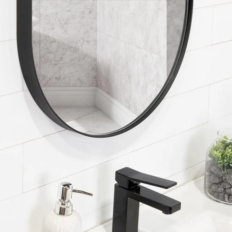 Espejo Lukman, Negro, con Marco en Estructura Metálica