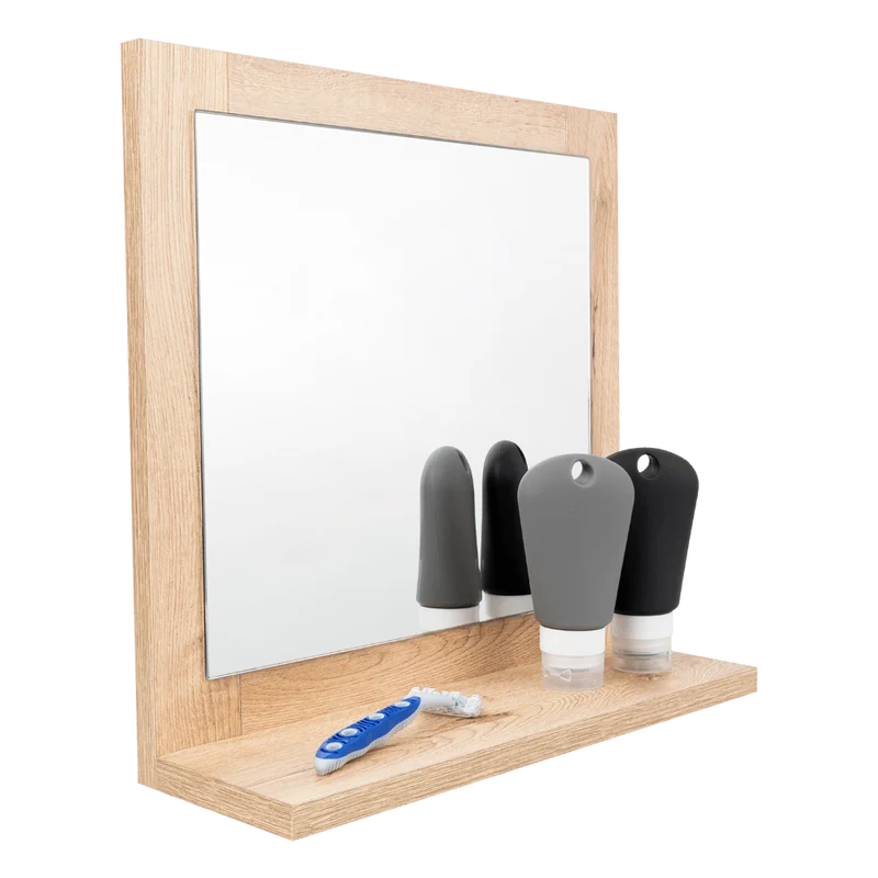 Espejo Cuadrado Make Up, Beige, Diseño Moderno