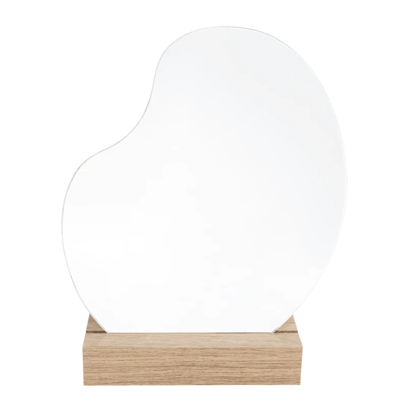 Espejo Tocador Bean, Beige, Diseño Moderno