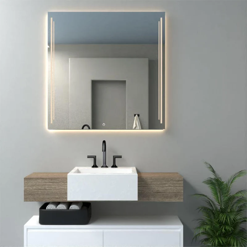 Espejo Toronto LED+Touch, Rectangular con Diseño en Sandblasting