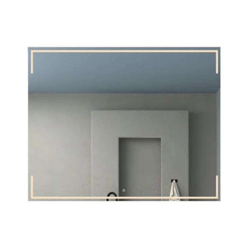 Espejo Rectangular Terranova, Gris, con Luz LED y Botón Touch