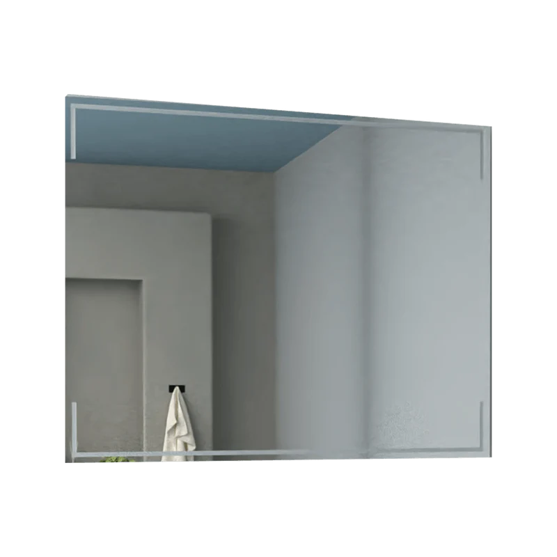 Espejo Rectangular Terranova, Gris, Diseño Moderno