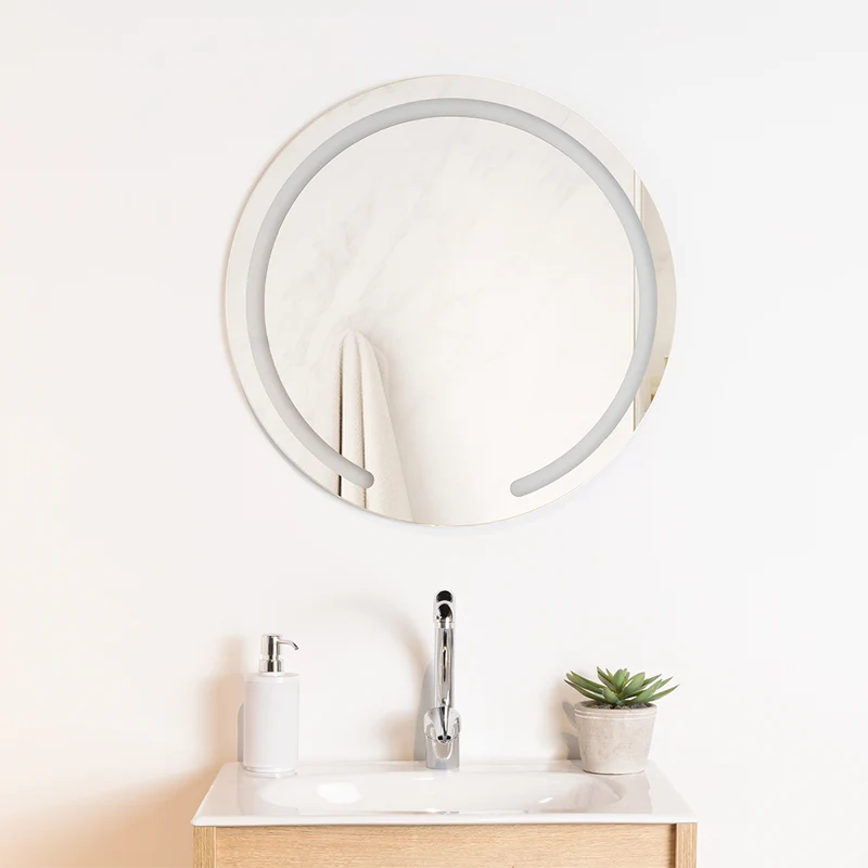 Espejo Ovalle, Circular con Diseño en Sandblasting