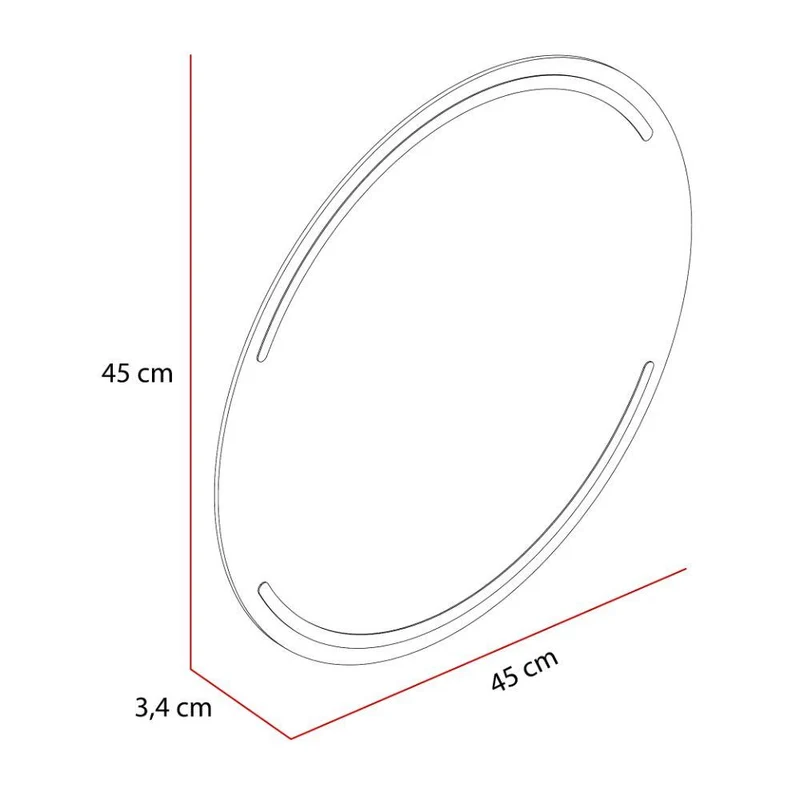 Espejo Circular Dallas, Gris, con Luz LED - Sensor