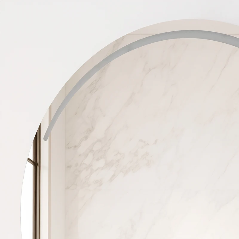 Espejo Circular Dallas, con Diseño en Sandblasting