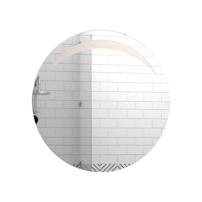 Espejo Circular Bombay, Gris, con Diseño en Sandblasting