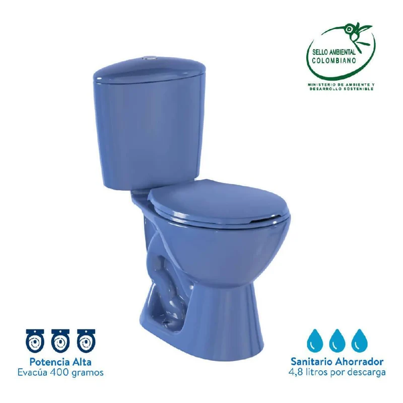 Sanitario Corona Manantial Pro Redondo Azul