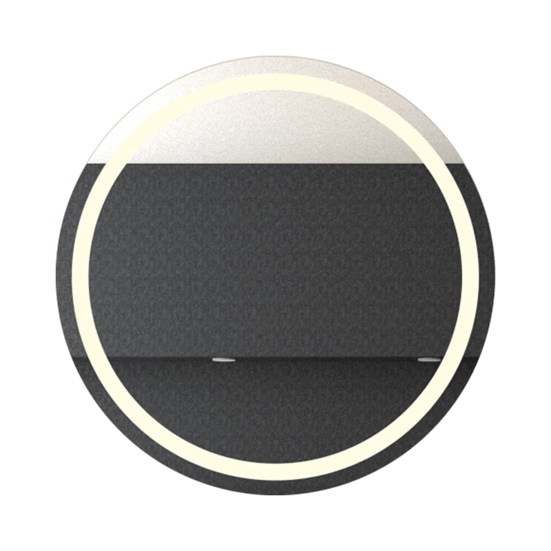 Espejo Circular Malibú, Gris, con Luz LED
