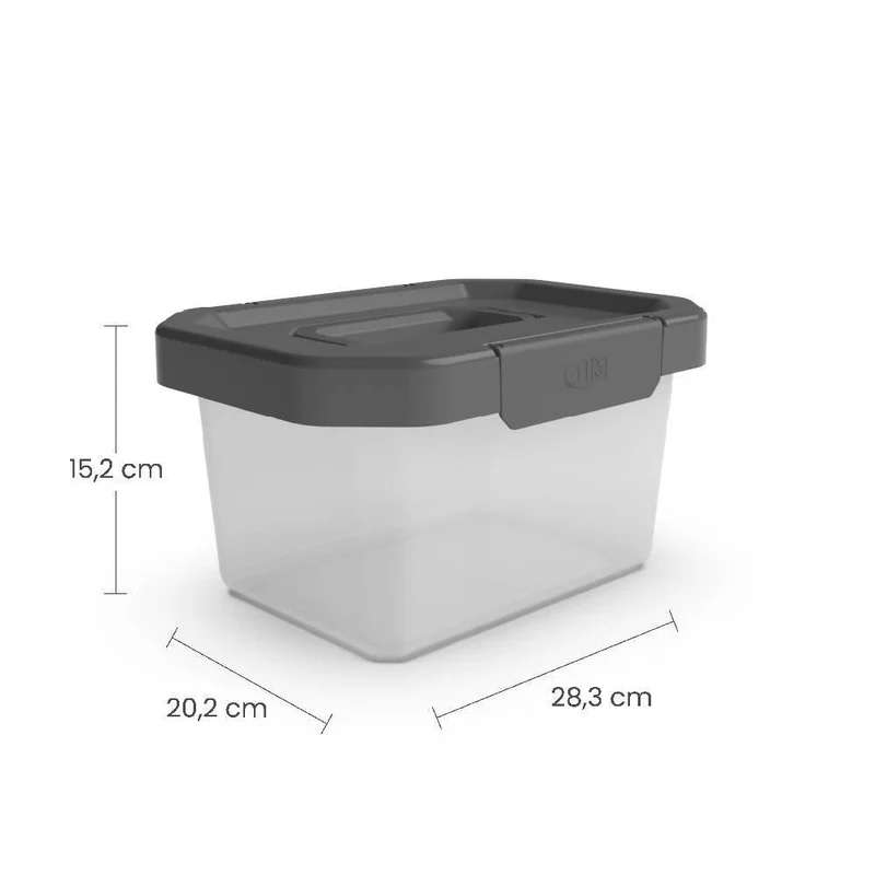 Caja Organizadora Estrabox con Manija 4L Natural-Gris