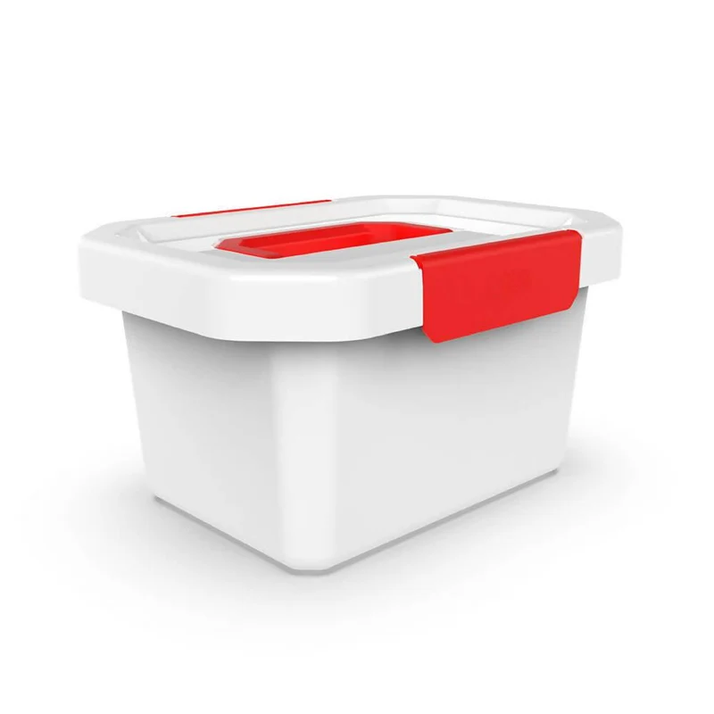 Botiquín Estrabox con Manija 4L Blanco-Rojo