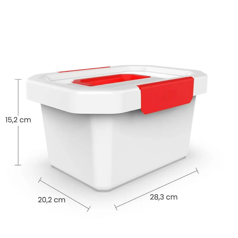 Botiquín Estrabox con Manija 4L Blanco-Rojo