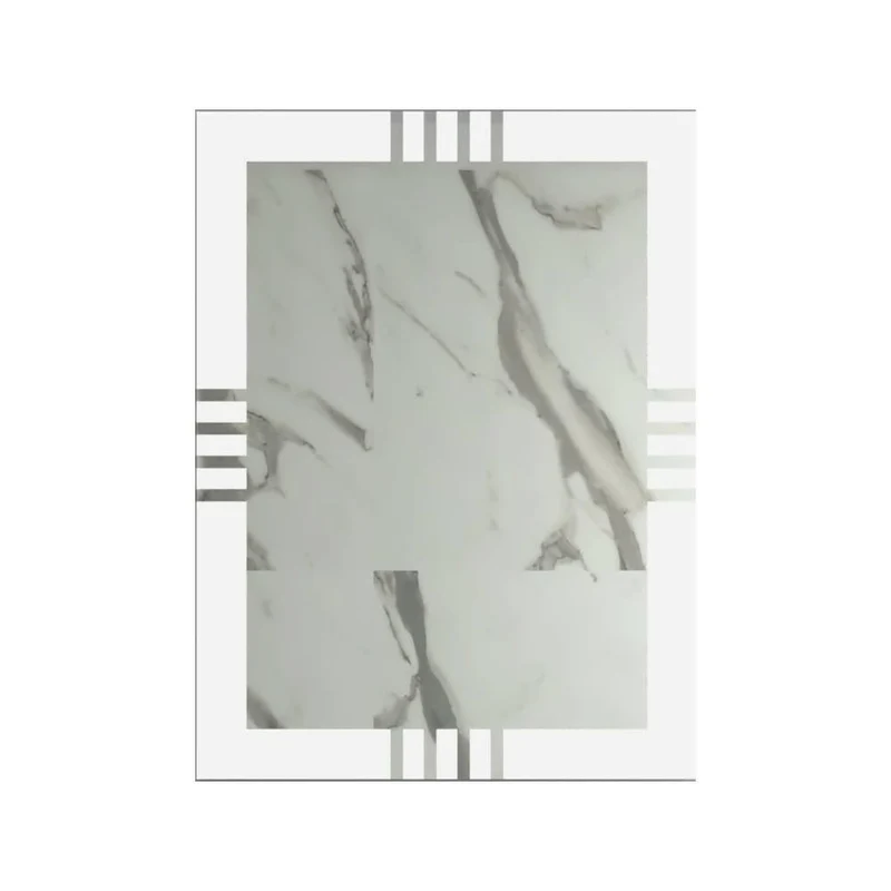 Espejo Rectangular Dalí, Gris, con Diseño en Sandblasting