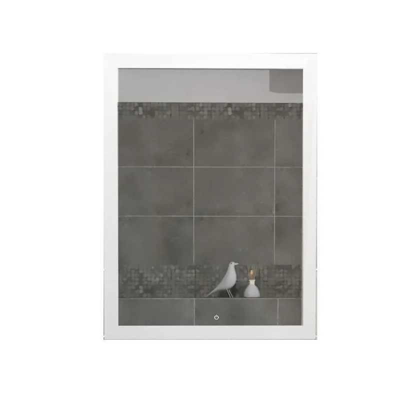 Espejo Rectangular Catania, con Diseño en Sandblasting Luz LED y Botón Touch