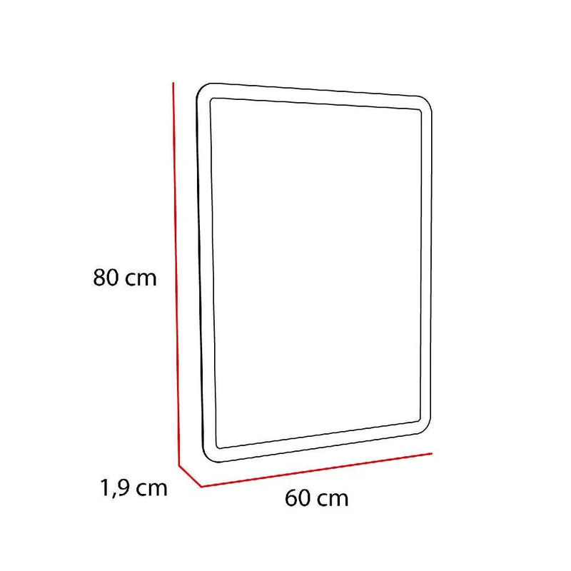 Espejo Rectangular Arezzo, Gris, con Diseño en Sandblasting