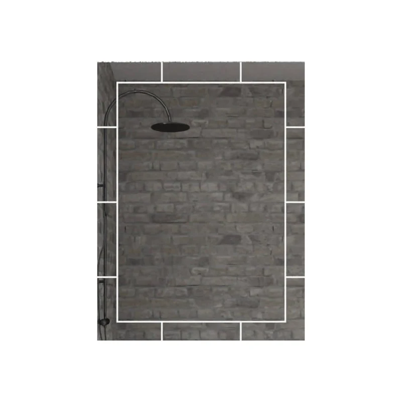Espejo Rectangular Turín, Gris, con Diseño en Sandblasting