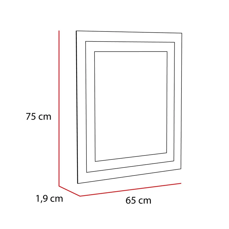 Espejo Rectangular Torino, Girs, con Diseño en Sandblasting