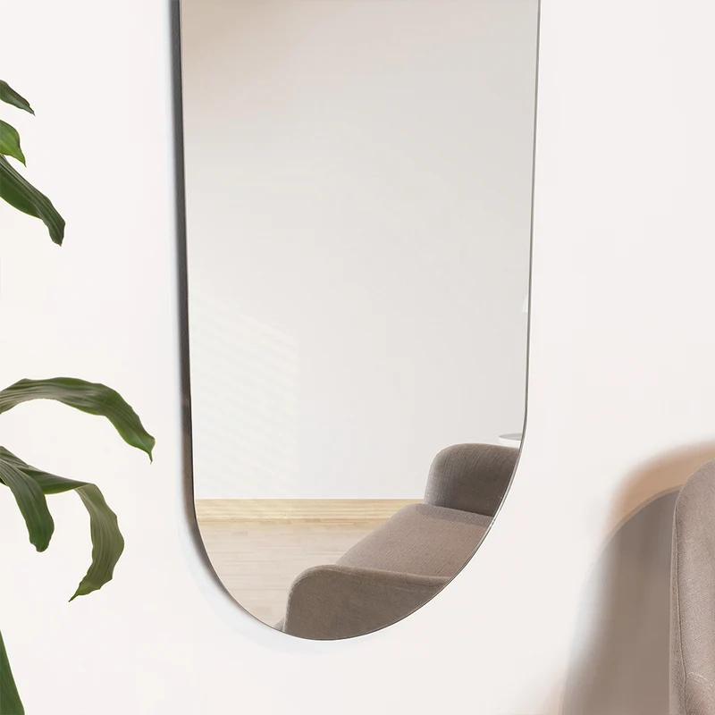 Espejo Curvo Lucera, Gris, Diseño Moderno