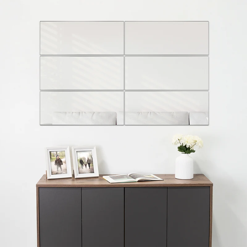 Espejo Rectangular Siena, Gris, Incluye 6 Piezas